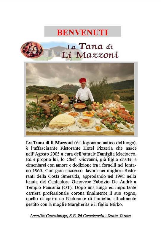 Hotel Ristorante La Tana Di Li Mazzoni Trinità dʼAgultu Екстериор снимка